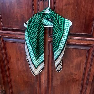 Michael Kors Green and navy  Polka Dot Scarf
